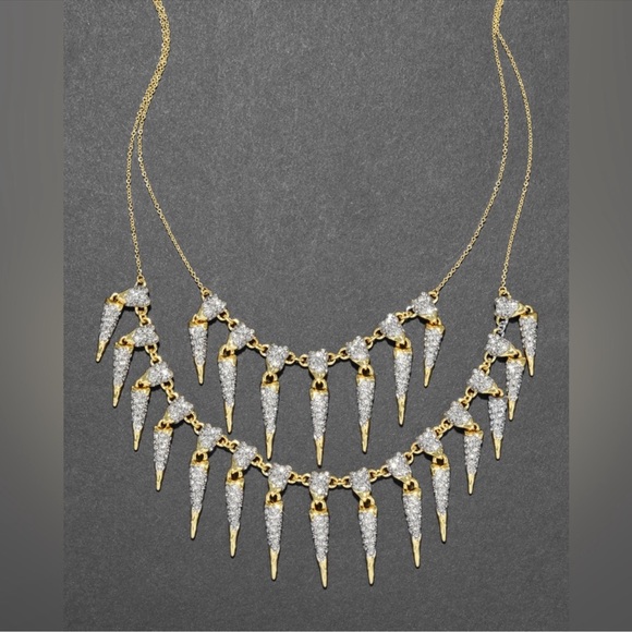 Brand new Alexis Bittar Gold and Silver Spike Necklace